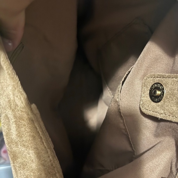 Primark Faux Suede Tan Hobo Slouch Shoulder Bag NWOT - Picture 3 of 5